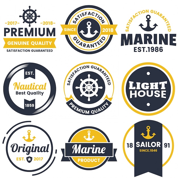 Nautical retro vector logo voor banner