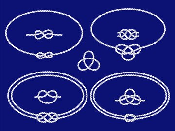 Premium Vector | Nautical rope knots frames and border set ...