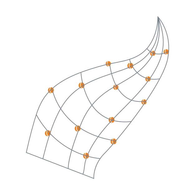 Oggetto vettoriale di colore semi piatto con rete a fune nautica