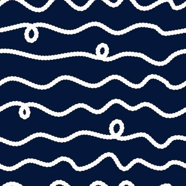 Nautical rope seamless pattern. endless navy illustration with white fishing net ornament