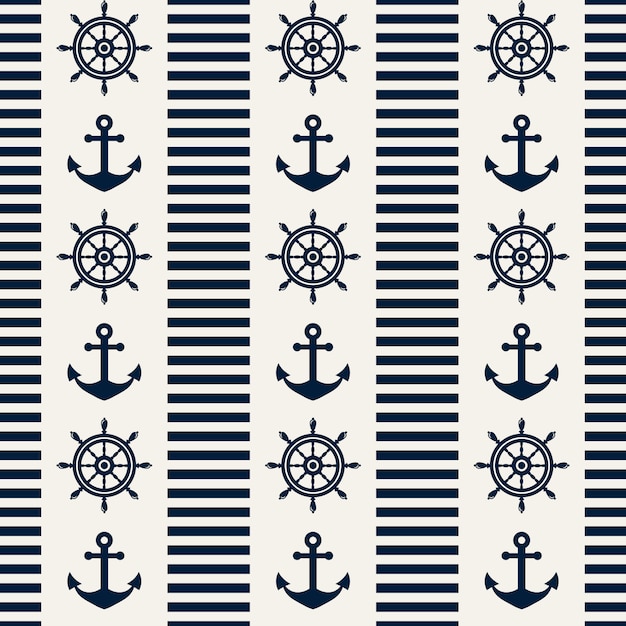 Vector nautical seamless pattern. vector illustration.