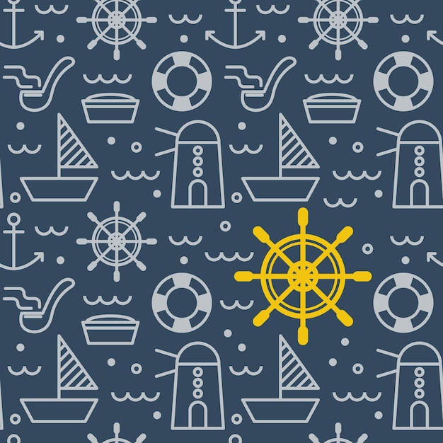 Nautical seamless pattern