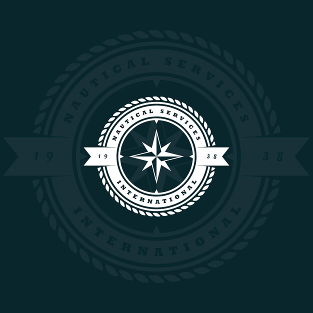 Vettore logo del vettore nautical service premium