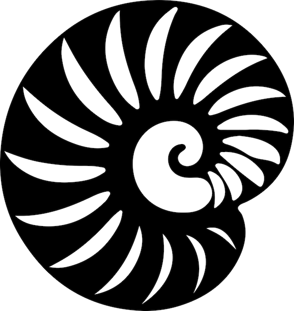 Nautilus black silhouette with transparent background