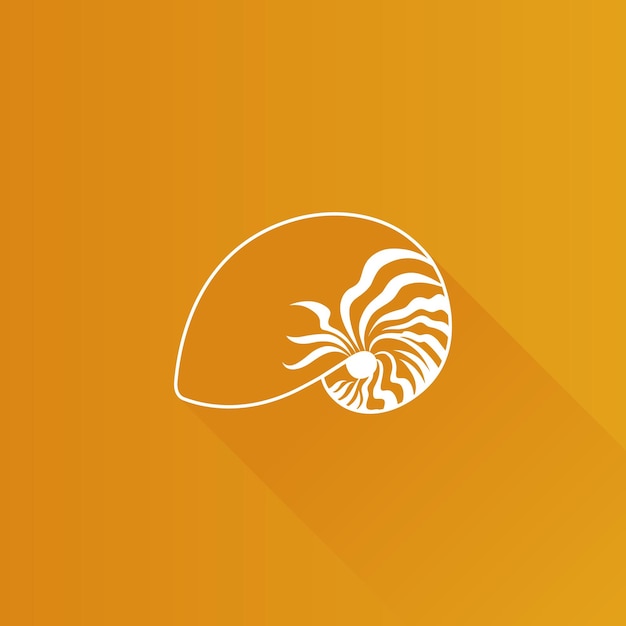 Nautilus egale kleur pictogram lange schaduw vectorillustratie