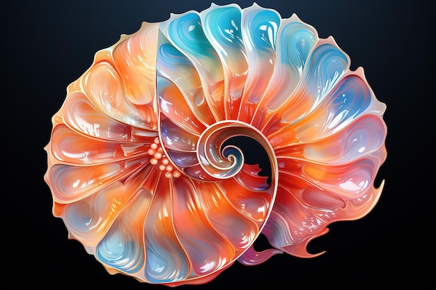 Nautilus shell section vector