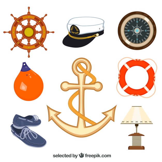Nautische flat vector sjabloon