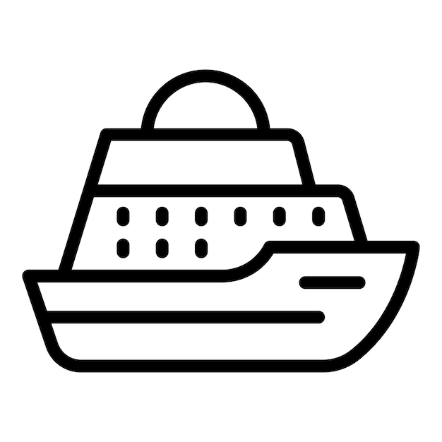 Vector naval warship icon outline vector maritime defense boat