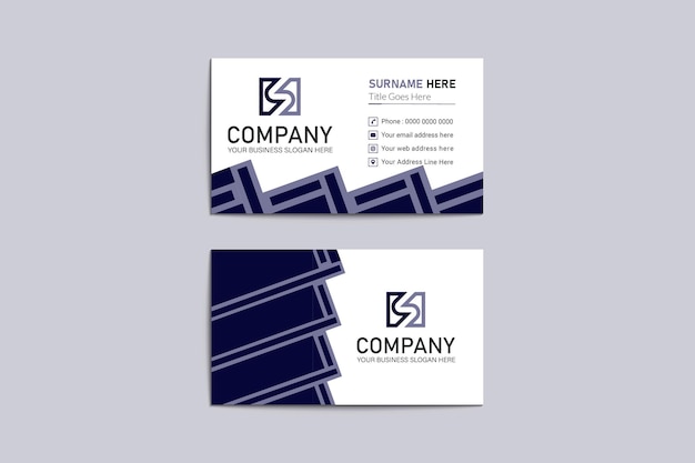 Nave blue colored simple business card design