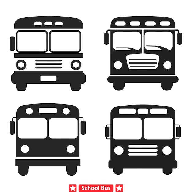 Vector navigate the road to education with charming school bus vector silhouette illustrations