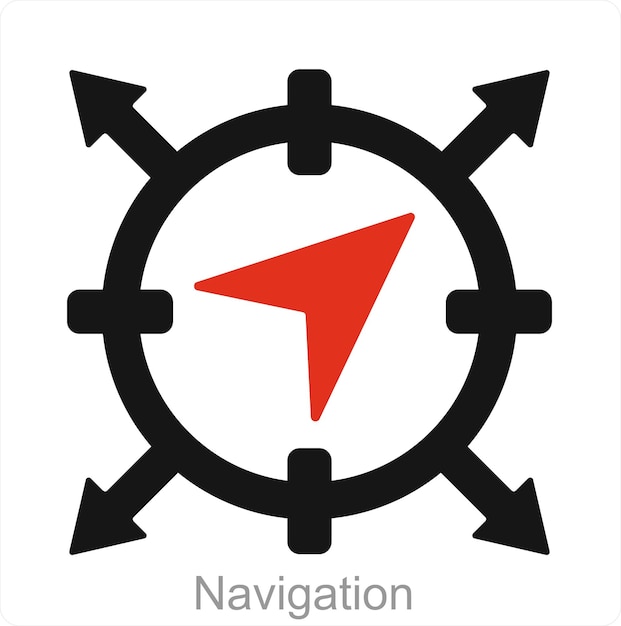 Navigatie- en kaartpictogramconcept