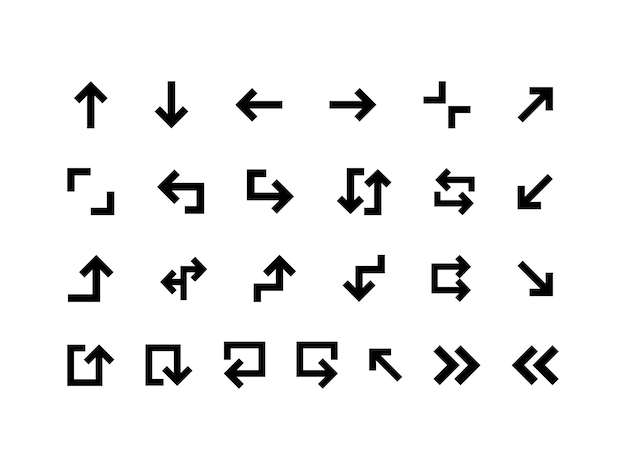 Navigatie Icon Pack Outline Style Arrow Icon Collection Perfect voor websites Landing Pages Mobile apps en presentaties geschikt voor gebruikersinterface of gebruikerservaring UI UX