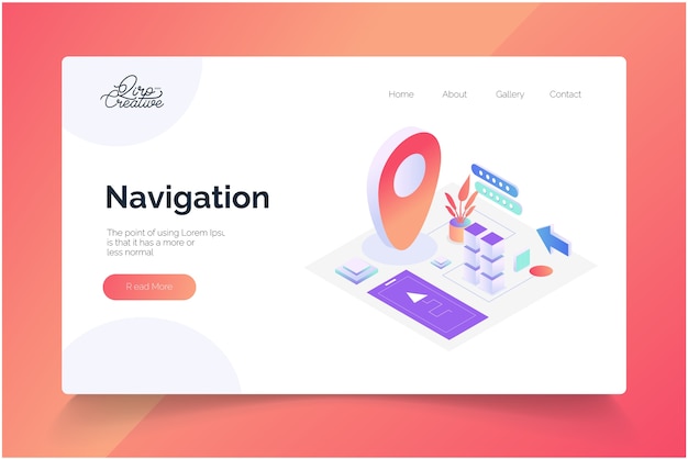 Navigation concept landing page template