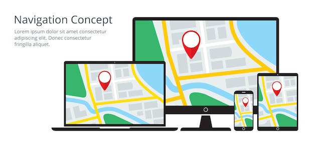 Navigation concept of responsive map application