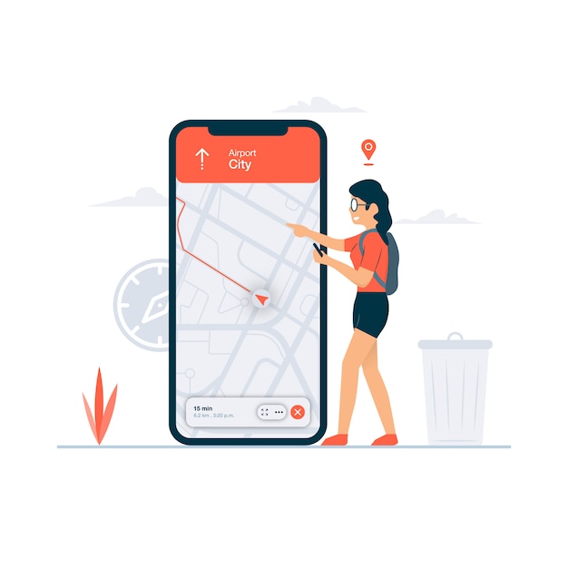 Vector navigation gps concept illustration