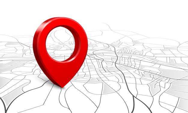 Навигационная карта, указатель местоположения улицы 3d, указатель на карте указателей и указатель местоположения
