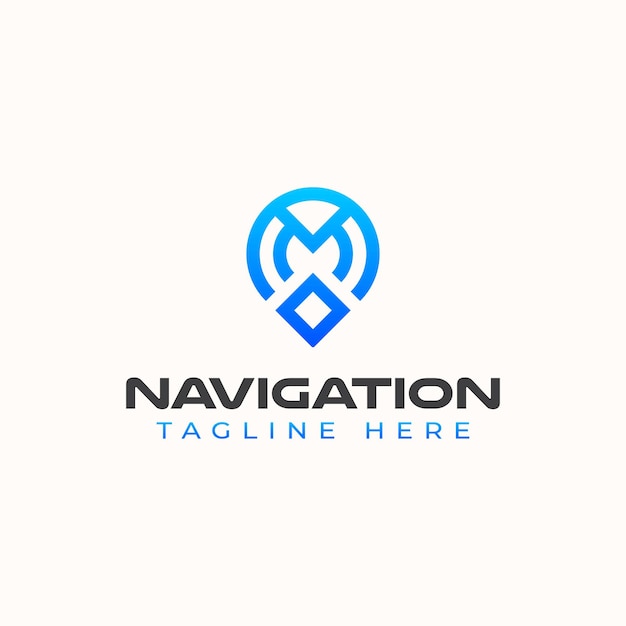 Navigation Monogram Modern Concept Logo Template. 