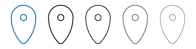 Navigation pin icon Outline vector logo for web ui