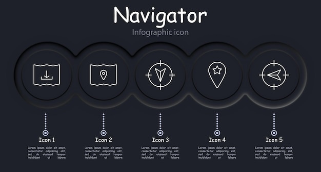 导航器设置图标B位置指针标记指针尖地图交叉信息图右上星号新形化标记地图图空间方向概念