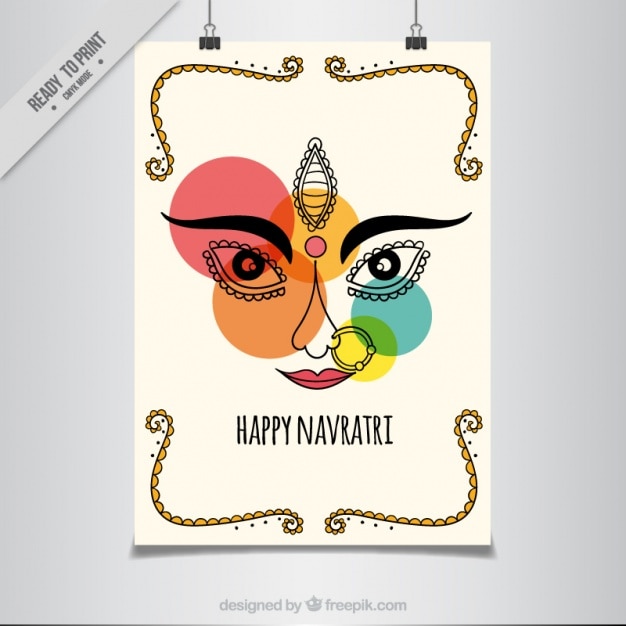 Navratri abstract poster with colored circles