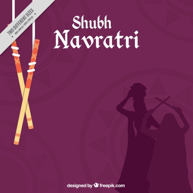 Vector navratri background with silhouettes