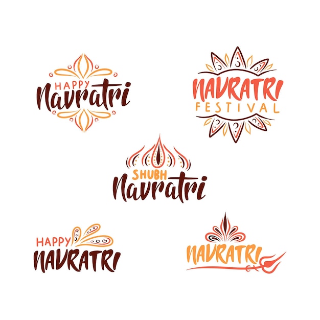 Vector navratri badges collectie