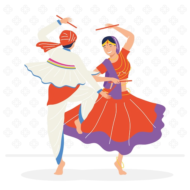 Coppia di ballerini navratri