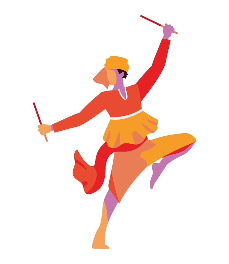 Vector navratri dancer culture isolated icon