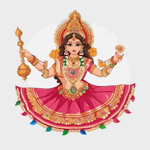 Navratri drawing vector