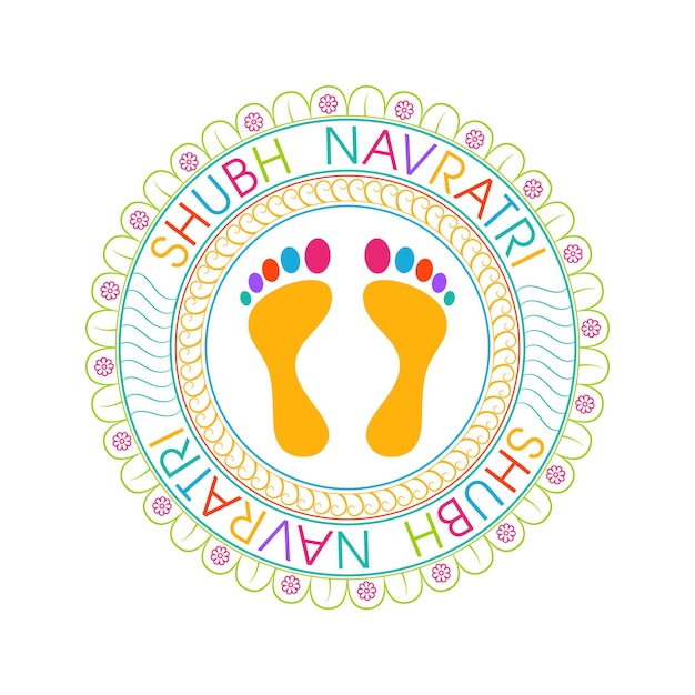 Navratri festival wenskaart met prachtige kalligrafie
