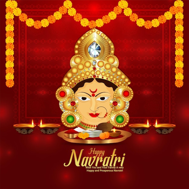 ナヴラトリインドのお祭りのお祝いの背景