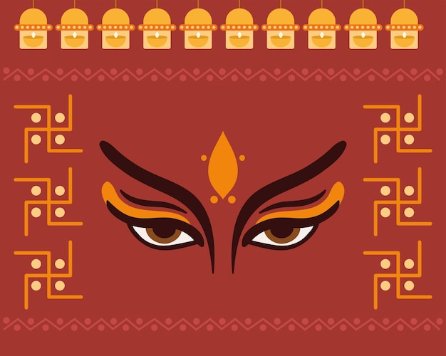 Vector navratri indian religious