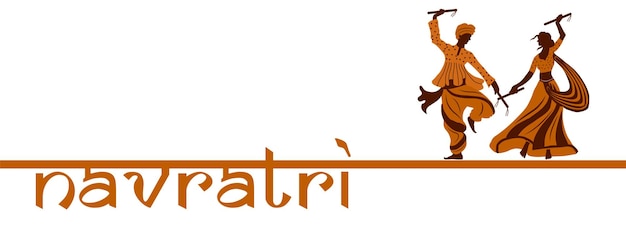 Vector navratri is een negendaags festival voor de godin durga durga puja-vieringsposter