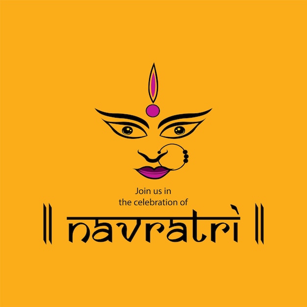 Navratri is een negendaags festival voor de godin Durga Durga Puja-vieringsposter