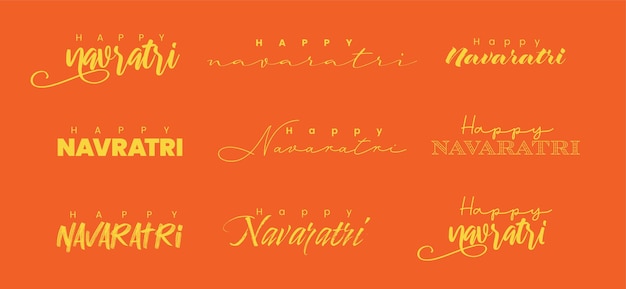 Navratri Lettering typography units quotes logo lockups