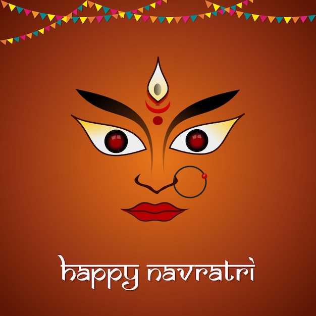 Navratri religieus indisch festival post achtergrondontwerp vector