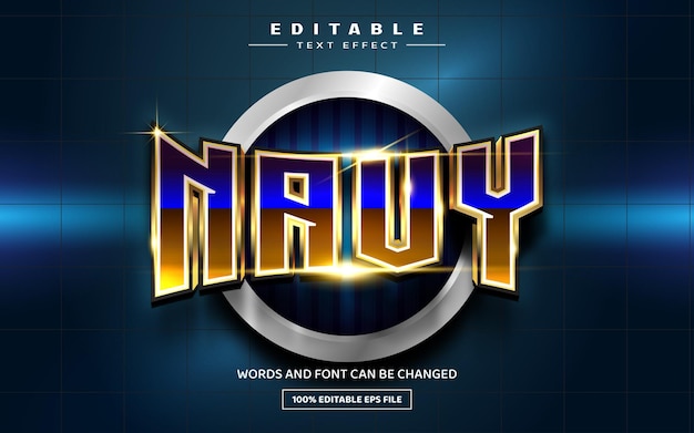 Navy 3d editable text effect template