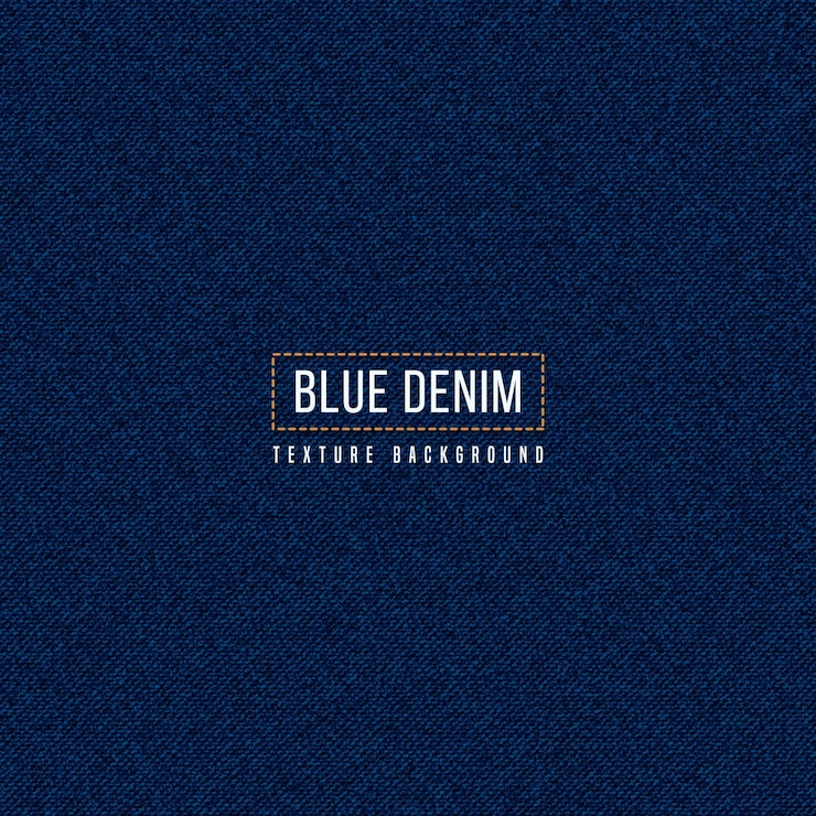 Vector navy blue denim texture background realistic jeans fabric pattern
