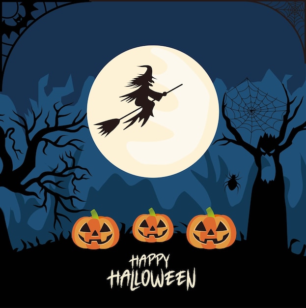 Premium Vector | Navy blue halloween background decorative