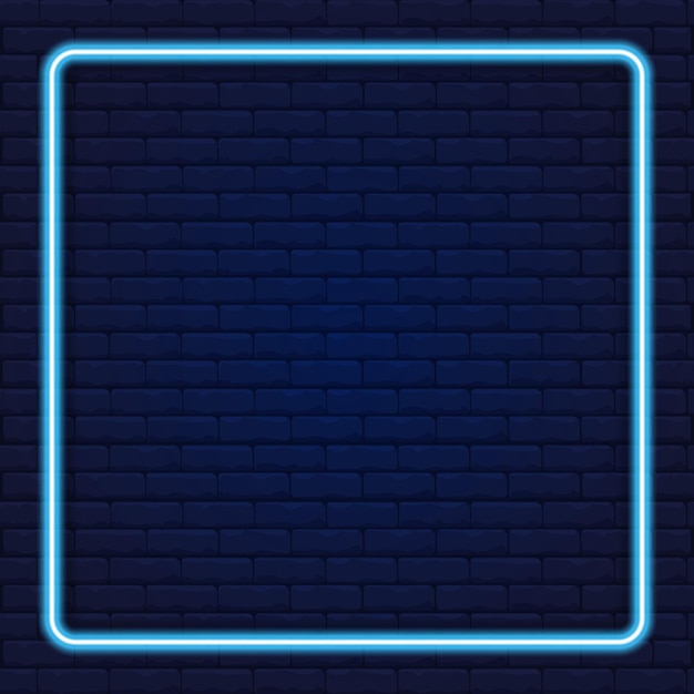 темно-синий кирпич с неоновой рамкой