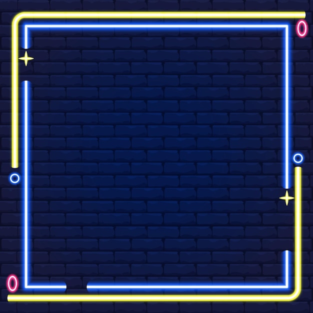 navy brick with neon frame