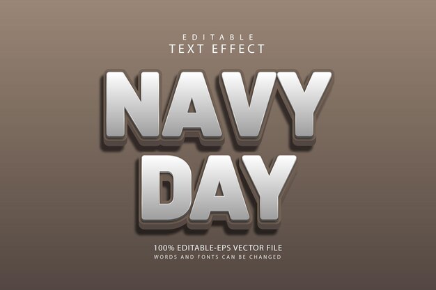 Navy day bewerkbaar teksteffect 3-dimensionaal reliëf moderne stijl