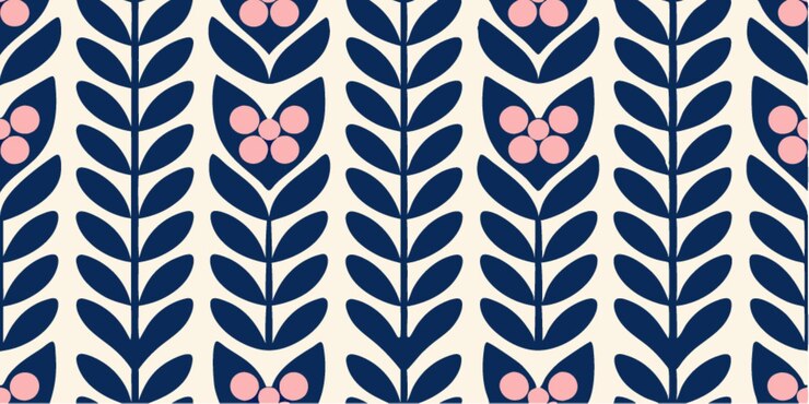 Vector navy floral pattern