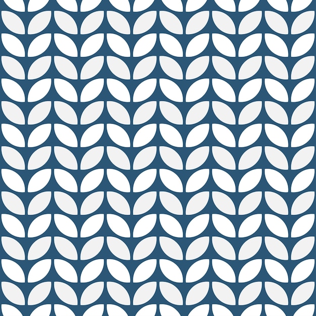 Navy seamless pattern with abstract leaves or flower petals