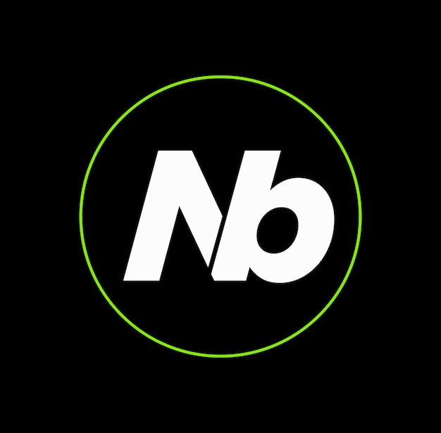 Вектор Монограмма начальных букв названия компании nb значок монограммы бренда nb