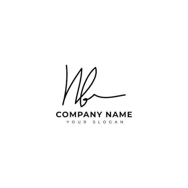 Vector nb initial signature logo vector design