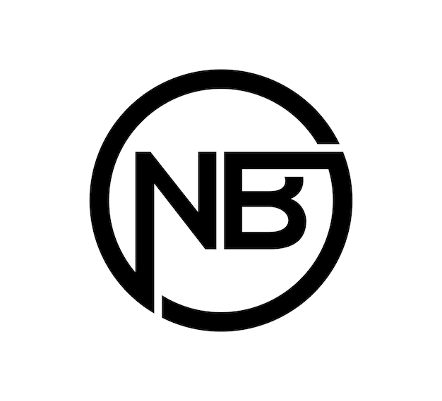 Modello vettoriale di progettazione del logo nb