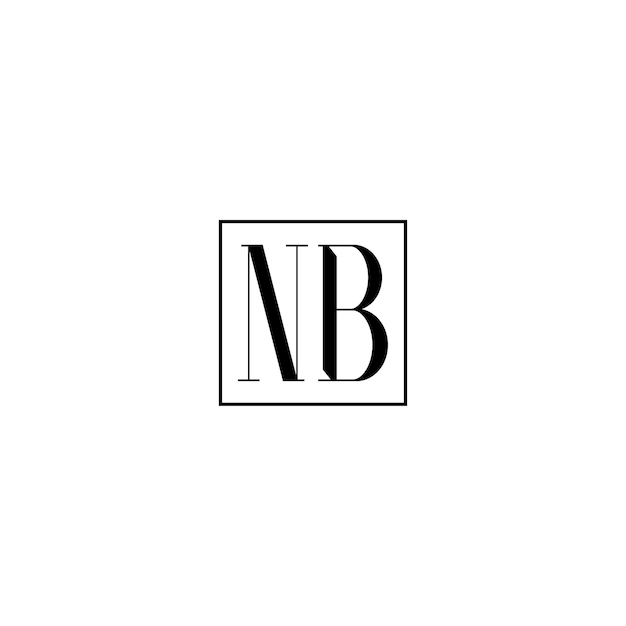 NB monogram logo design letter text name symbol monochrome logotype alphabet character simple logo