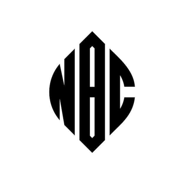 Vector nbc cirkel letter logo ontwerp met cirkel en ellips vorm nbc ellips letters met typografische stijl de drie initialen vormen een cirkel logo nbc circle emblem abstract monogram letter mark vector