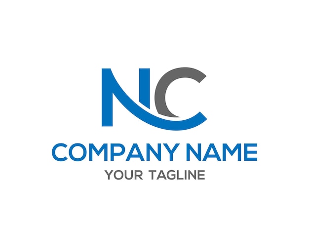 NC 로고 알파벳 문자 이니셜 모노그램 미니멀리스트 벡터 템플릿 디자인